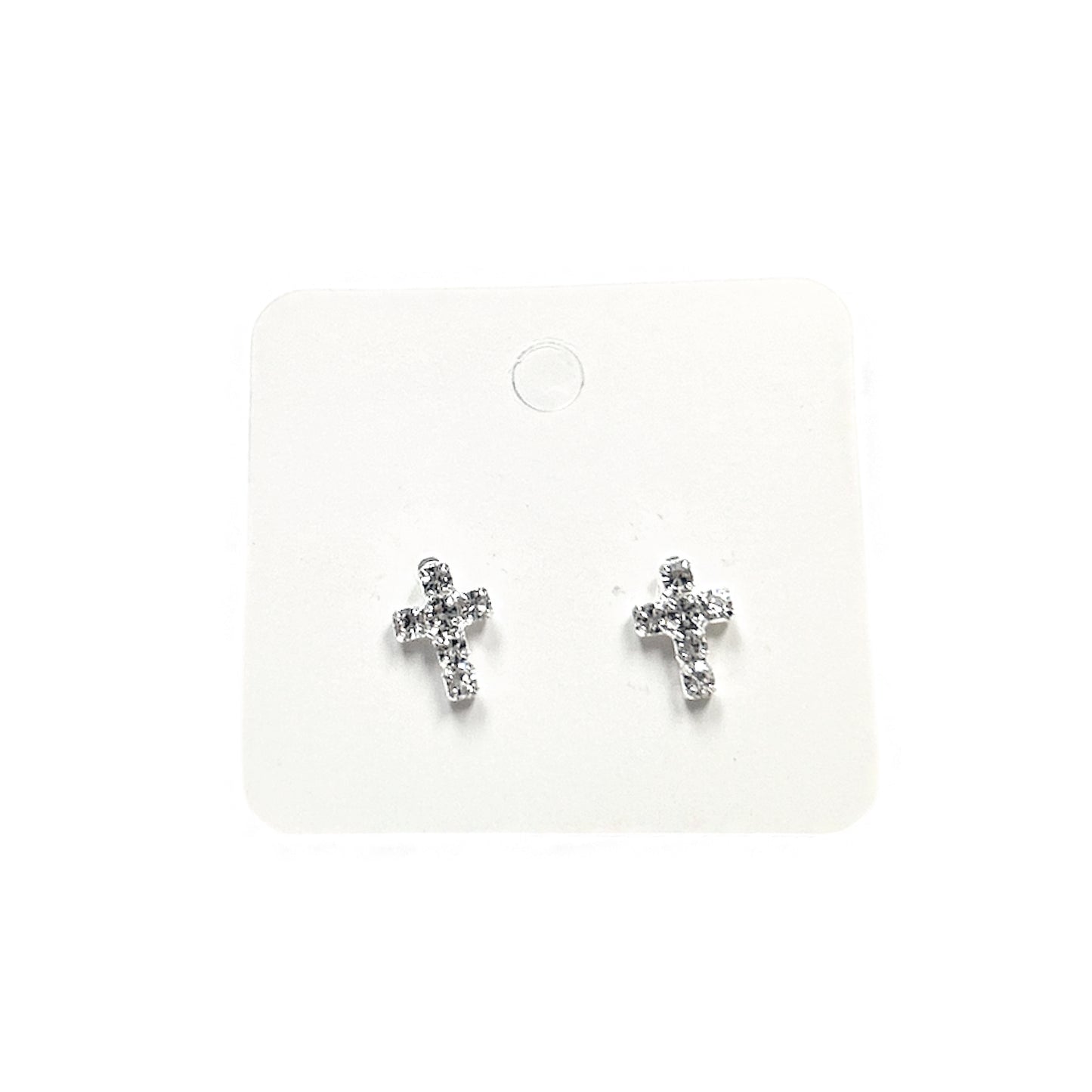 Crystal Cross Stud Earrings